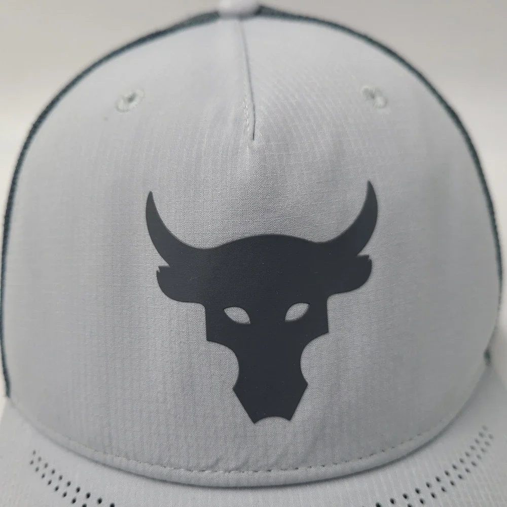 Under Armour Hat Snapback Trucker Mesh Gray Project‎ Rock Brahma Bull Logo Men